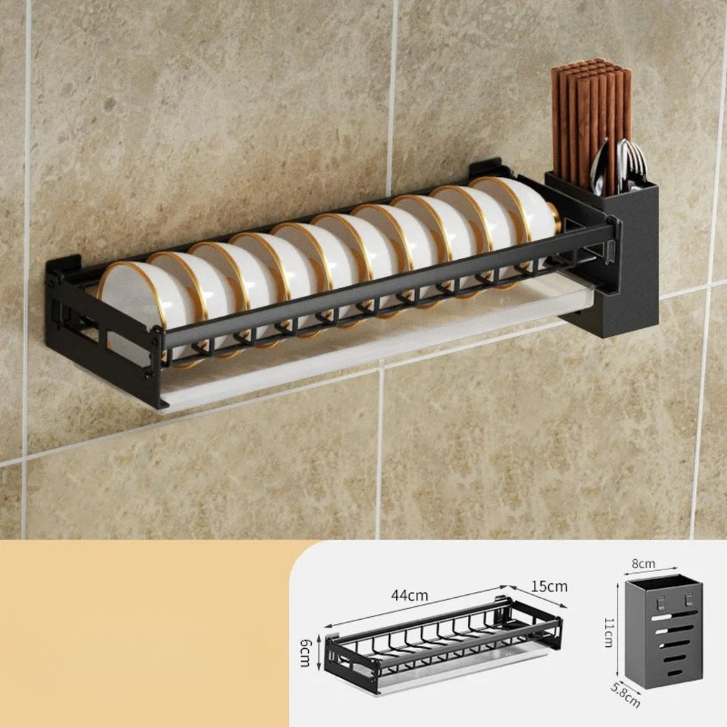 Égouttoir à Vaisselle Mural Noir