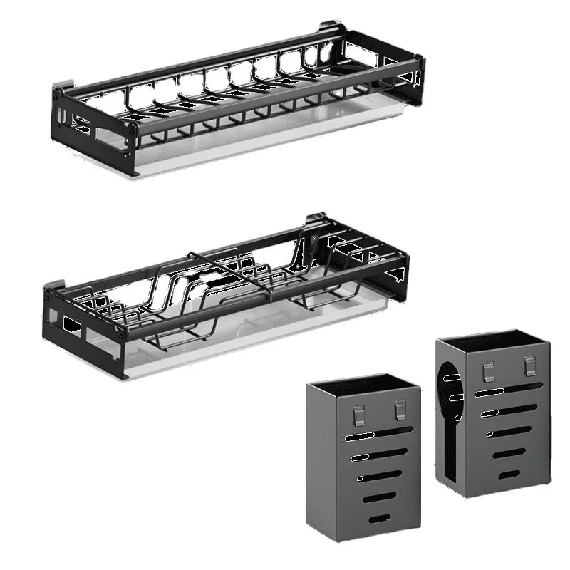 Égouttoir à Vaisselle Mural Noir