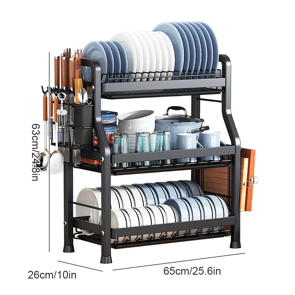 Égouttoir à Vaisselle Grande Capacité (2 ou 3 Niveaux)