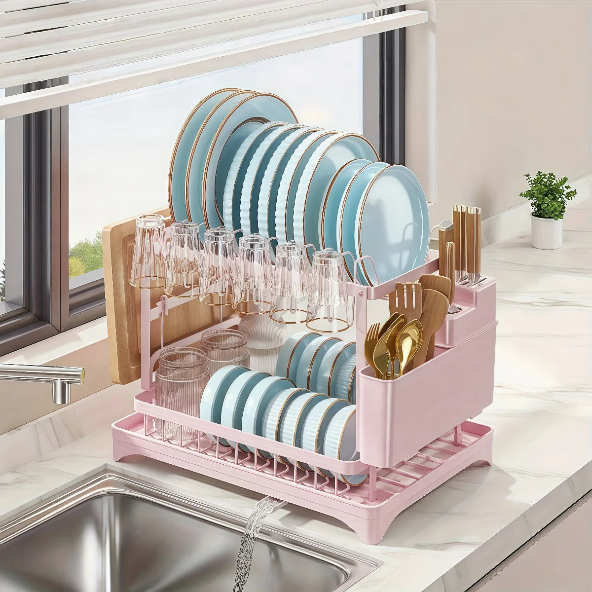 Égouttoir à Vaisselle 2 Niveaux Modulable