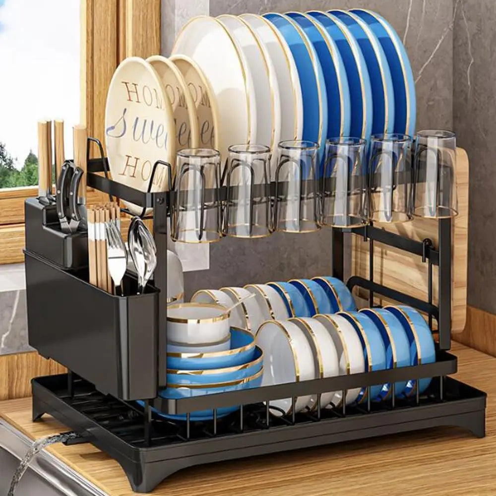Égouttoir à Vaisselle 2 Niveaux Modulable