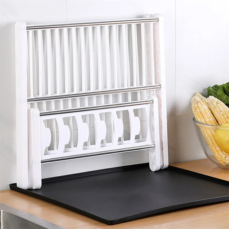 Égouttoir à Vaisselle Pliable et Organisateur Polyvalent